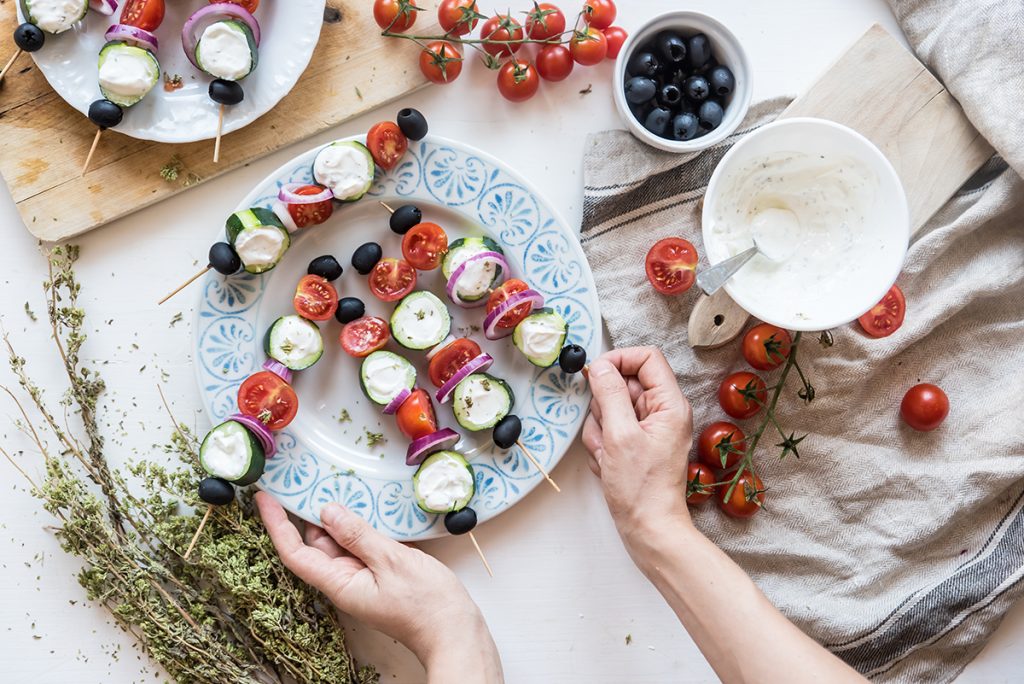 spiedini alla greca: la ricetta vegetariana