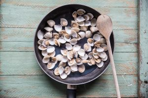 lasagne ai frutti di mare cottura delle vongole