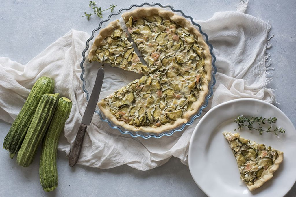 torta salata salmone e zucchine