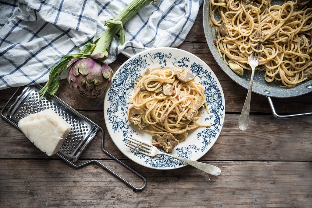 carbonara di carciofi