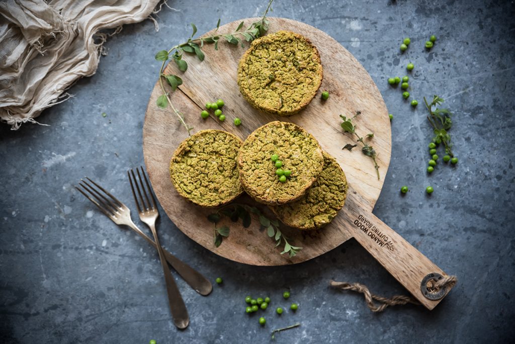 burger di piselli e ceci