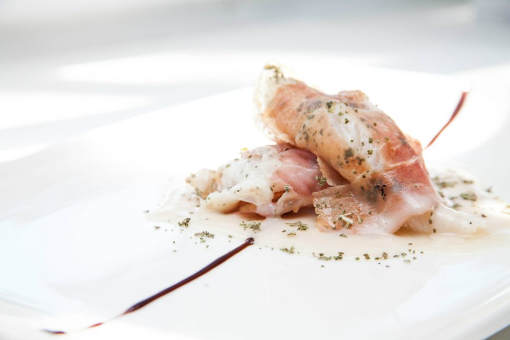 saltimbocca di rana pescatrice con Prosciutto di Modena Dop