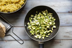 torta di riso gratinata zucchine e cipolla