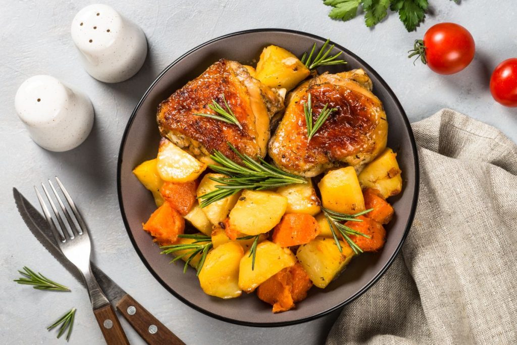 pollo al forno con patate