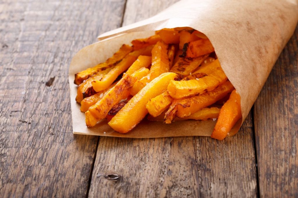 cartoccio con fettine di zucca fritta