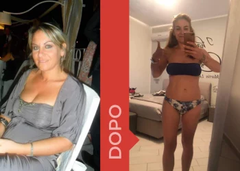 foto di una dopo prima e dopo la dieta