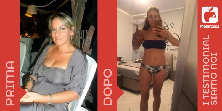foto di una dopo prima e dopo la dieta