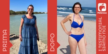 donna prima e dopo la dieta Melarossa