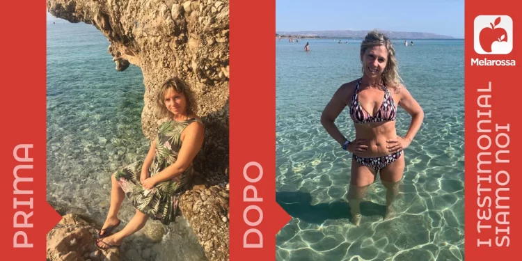 donna prima e dopo la dieta Melarossa