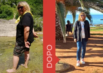 foto di donna prima e dopo la dieta Melarossa